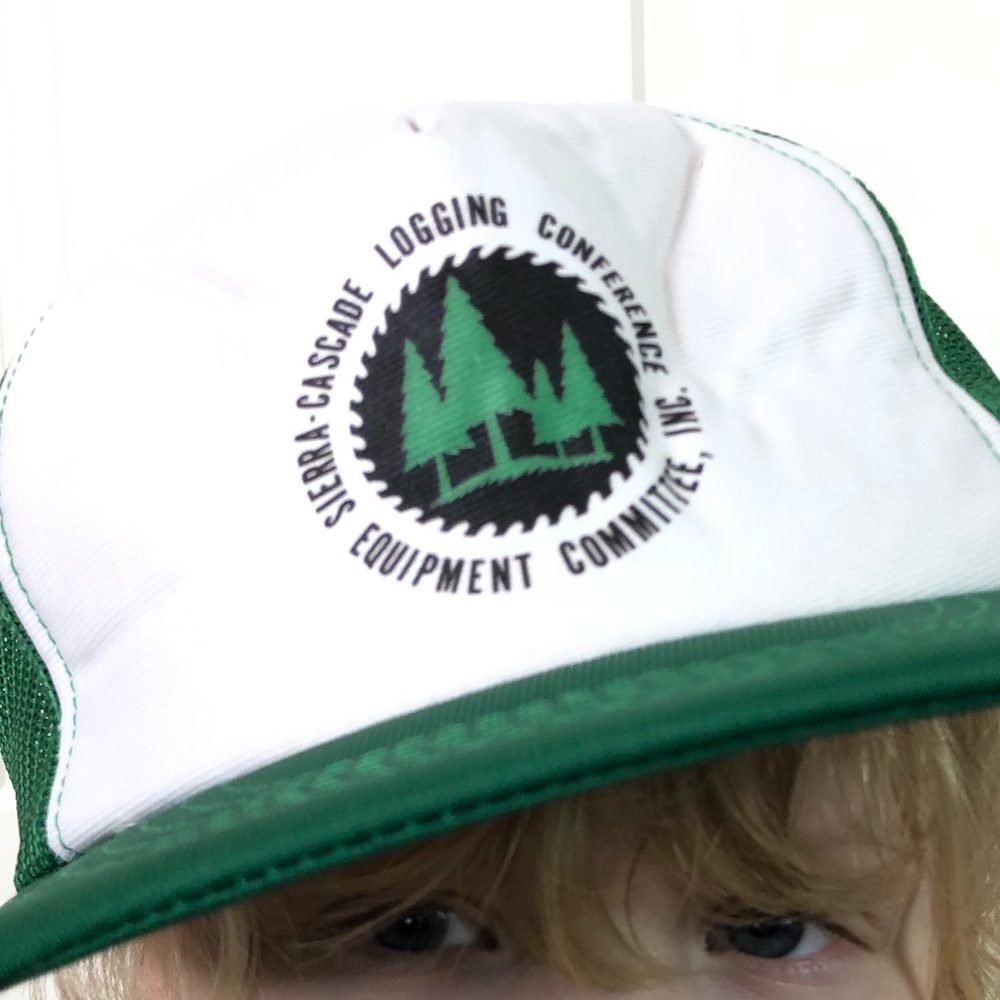 Vintage Logger Trucker Hat Green Tree Sierra cali